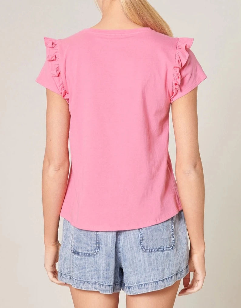 Pink ruffle t-shirt