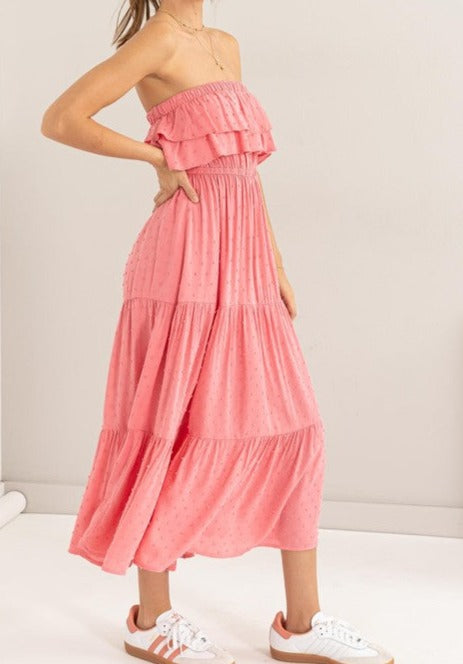 Pretty in pink strapless dress
