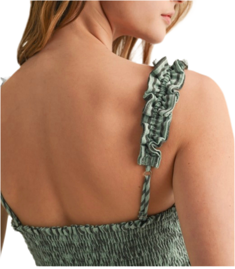 Thin Mint Ruffle Top