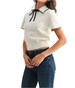 Classic Contrast Polo Sweater