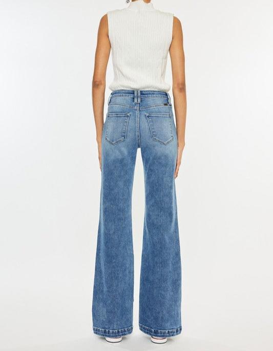 high rise wide leg flare