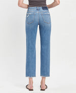 High rise tapered ankle straight jeans