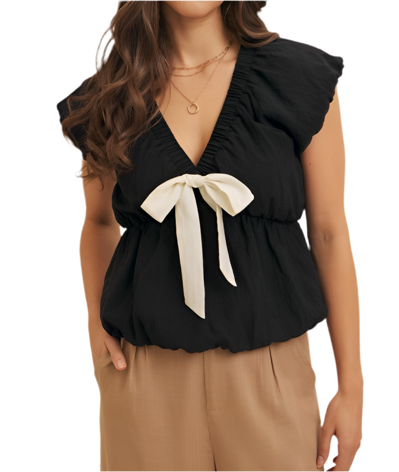 Dreamy bows top- Black