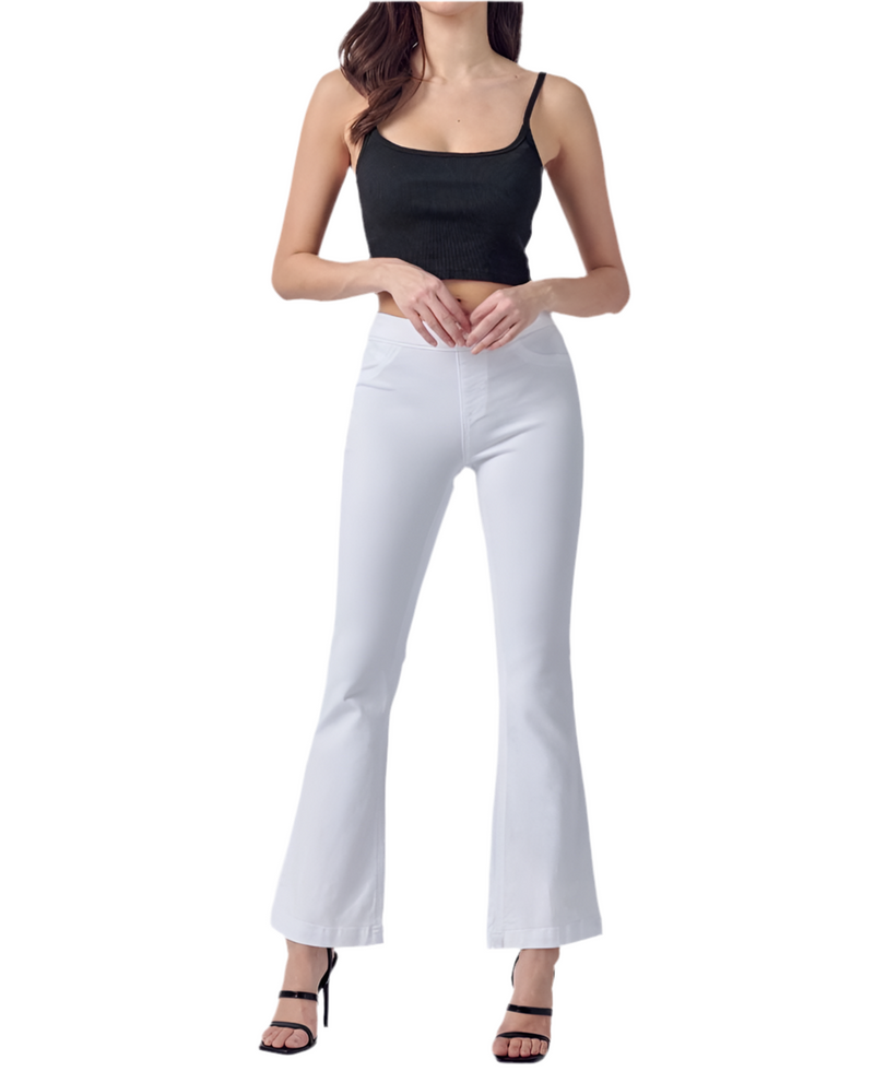Pull-On White Jeans