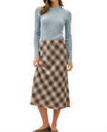 Irish Plaid Midi Skirt