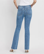 Mid rise seamless waistband bootcut jeans