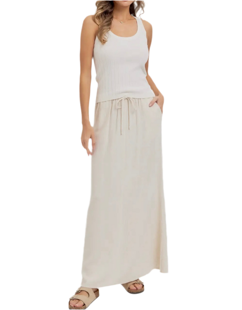 Linen Pullover Maxi Skirt
