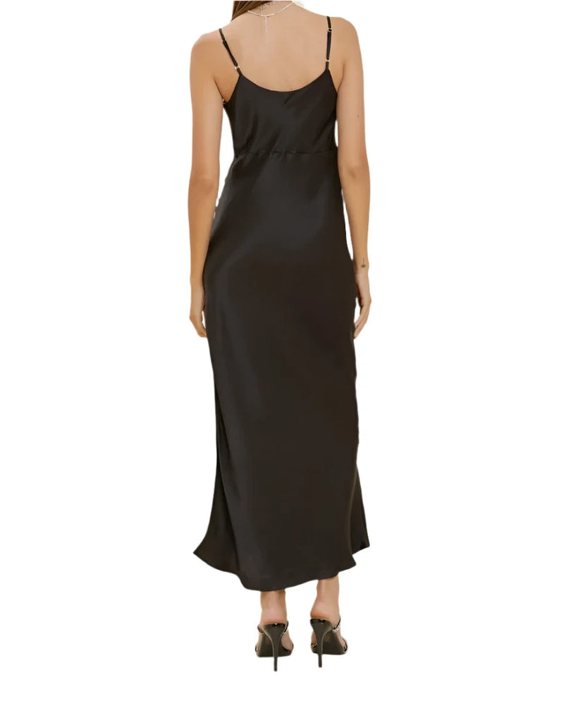 In the moment slip dress- Black