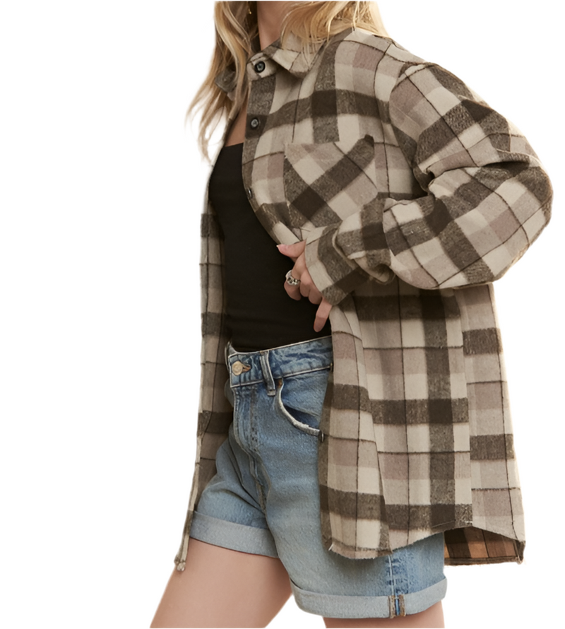 Brown Plaid Shacket
