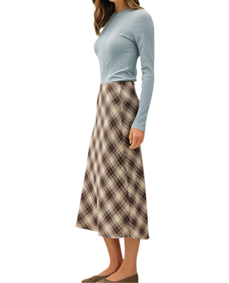 Irish Plaid Midi Skirt