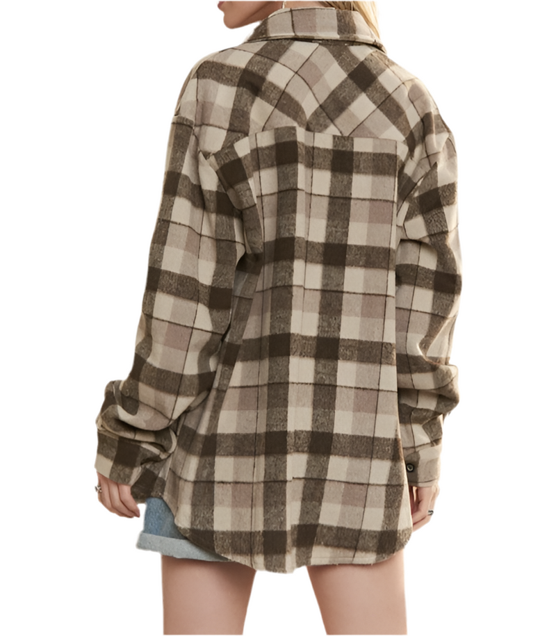 Brown Plaid Shacket
