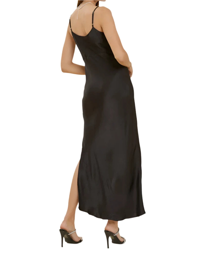 In the moment slip dress- Black
