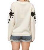 Ivory Garden Florals Sweater