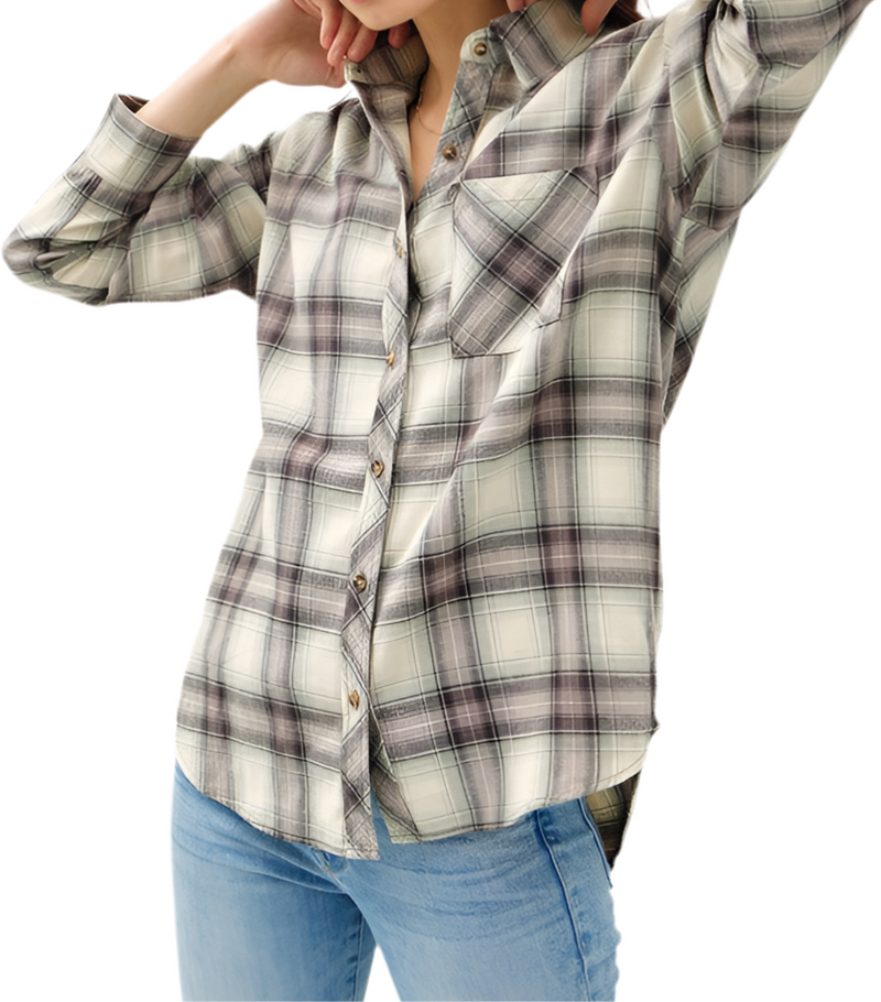 Cool Mornings Plaid Top
