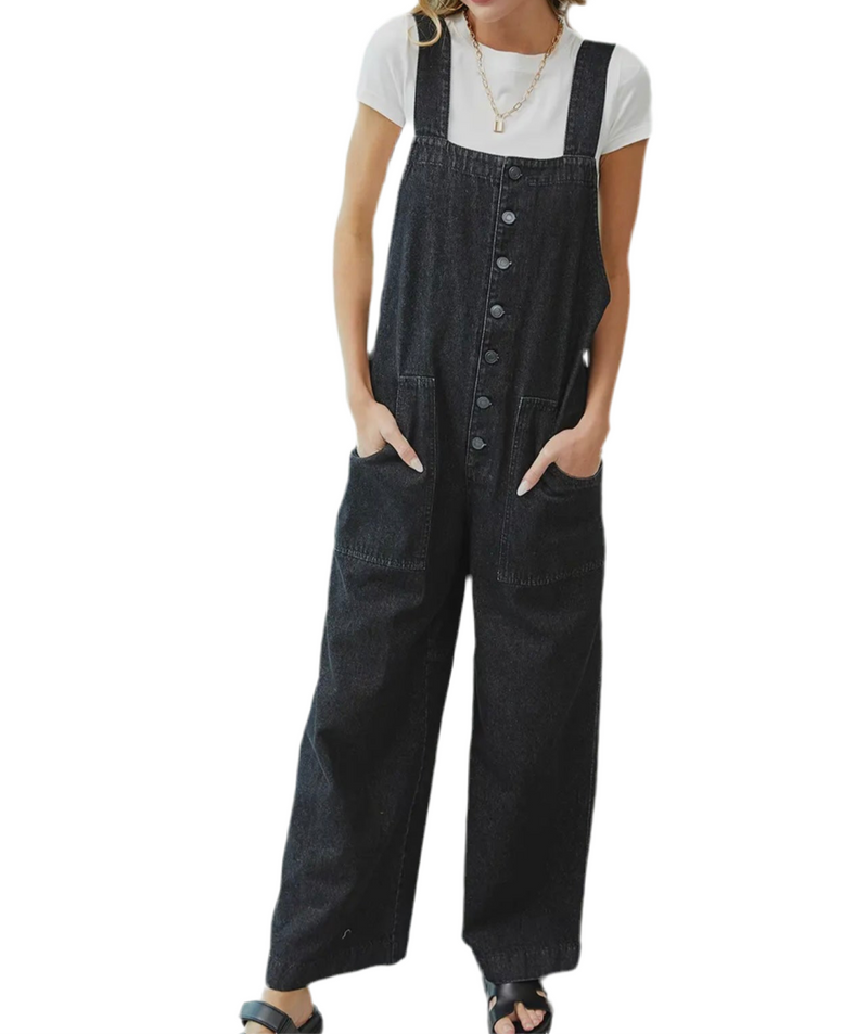 Easy Comfort Black Overalls