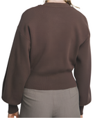 Mocha Puff Sleeve Cardi