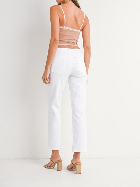 Utility pocket straight leg jeans