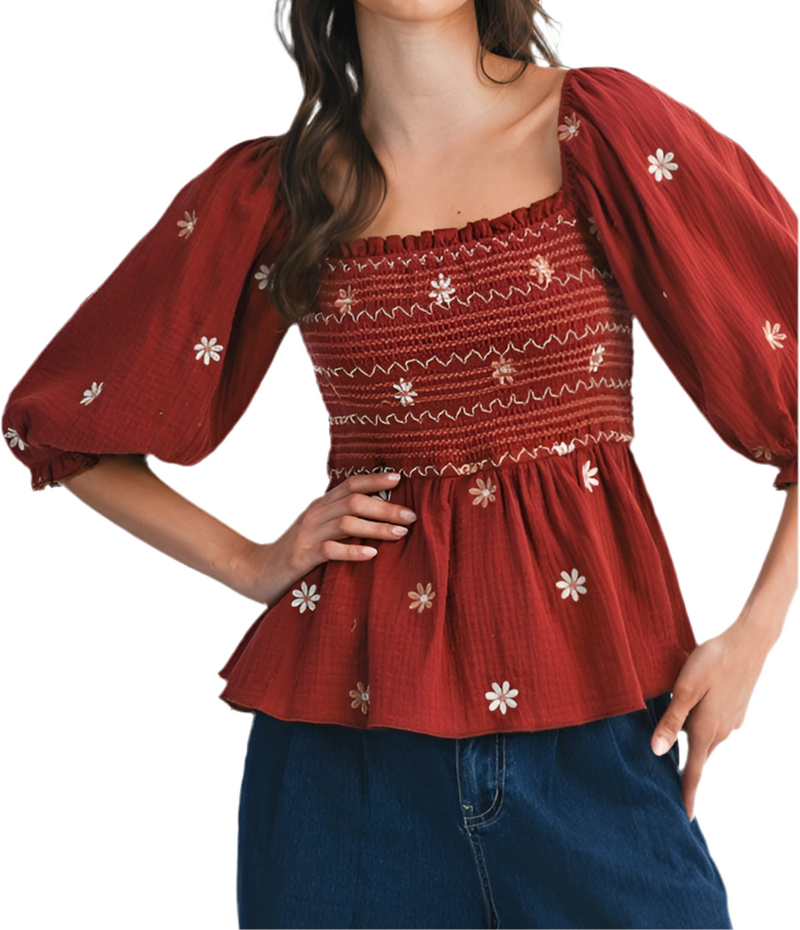 Cranberry Garden Blouse