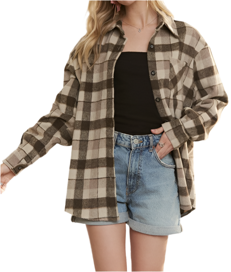 Brown Plaid Shacket