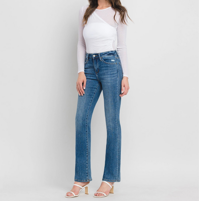 High rise slim bootcut jeans