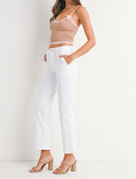 Utility pocket straight leg jeans