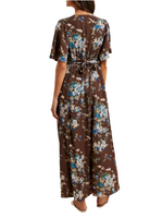 Floral Flutter Mocha Dress