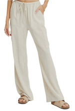 Oatmeal Linen Pull On Pants