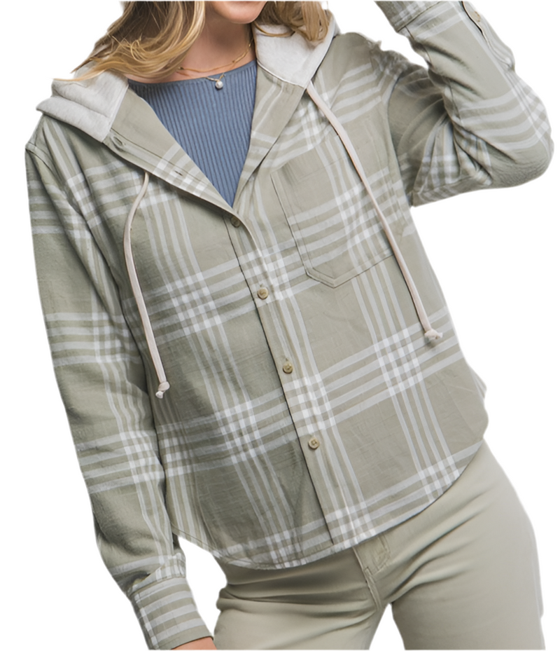 Sagewood Plaid Hoodie