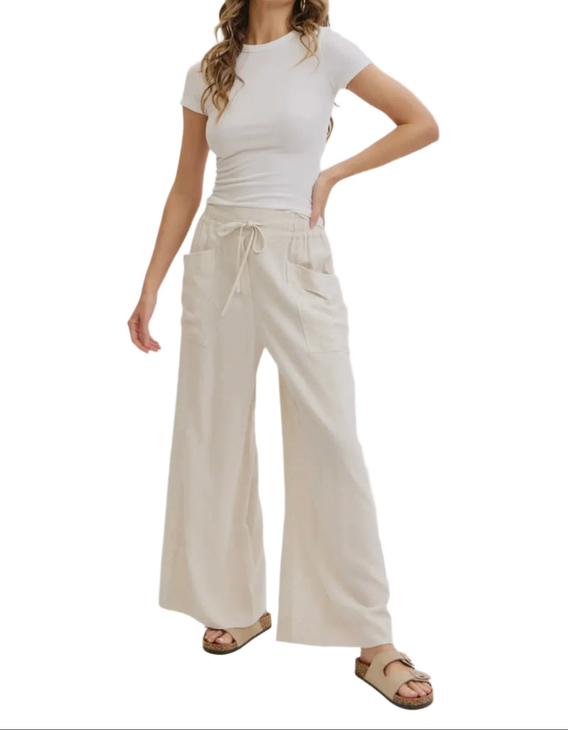 Linen breeze tie pants