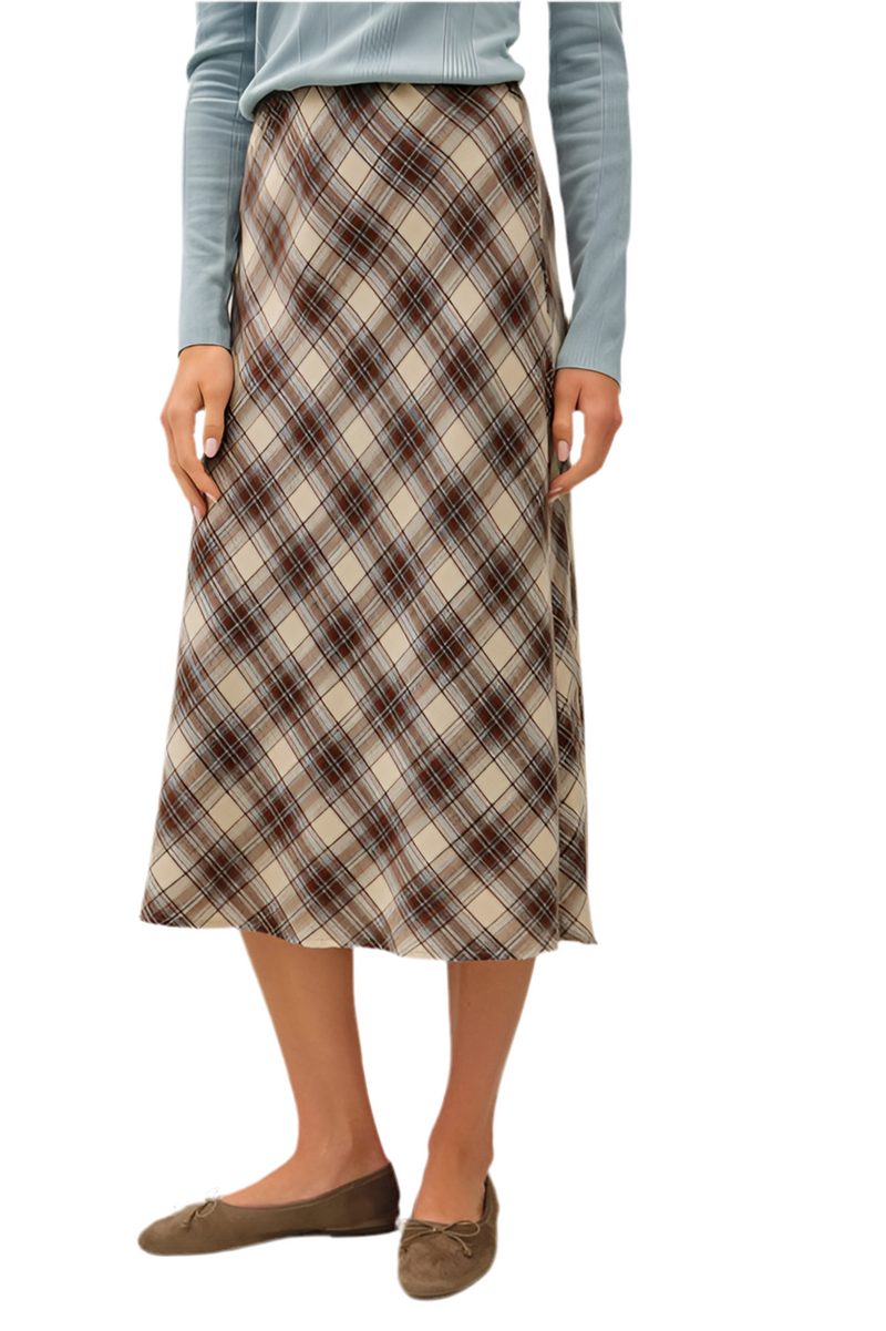 Irish Plaid Midi Skirt