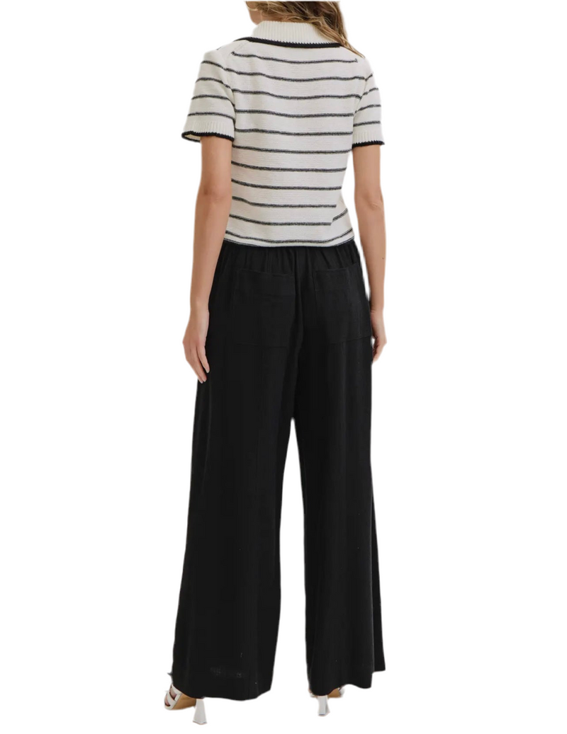 Linen Breeze Pants Black