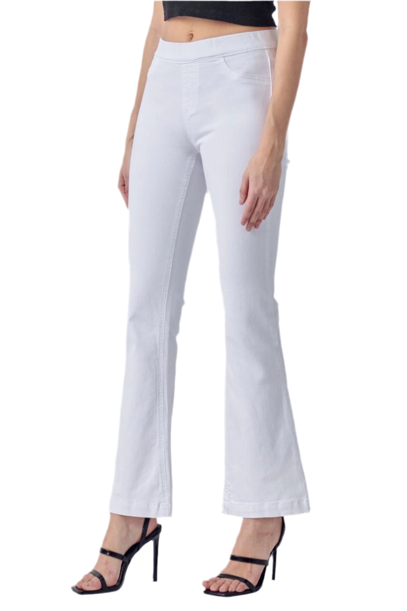 Pull-On White Jeans