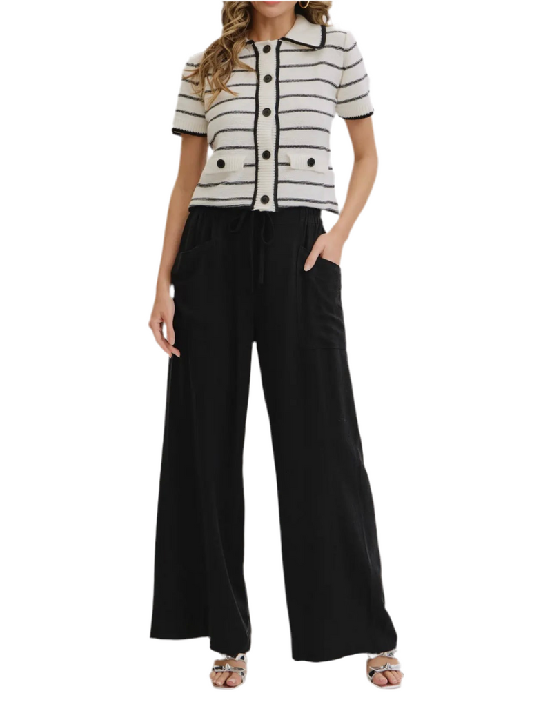 Linen Breeze Pants Black