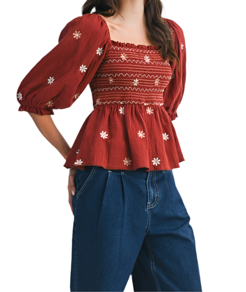 Cranberry Garden Blouse