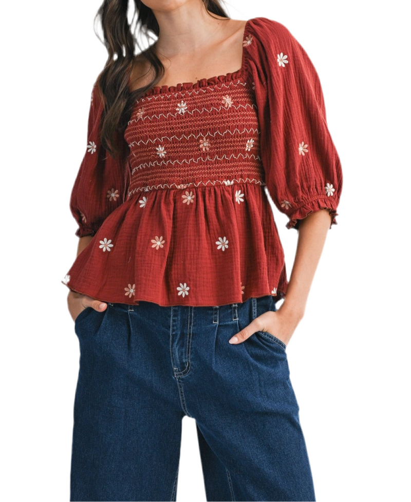 Cranberry Garden Blouse