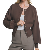 Mocha Puff Sleeve Cardi
