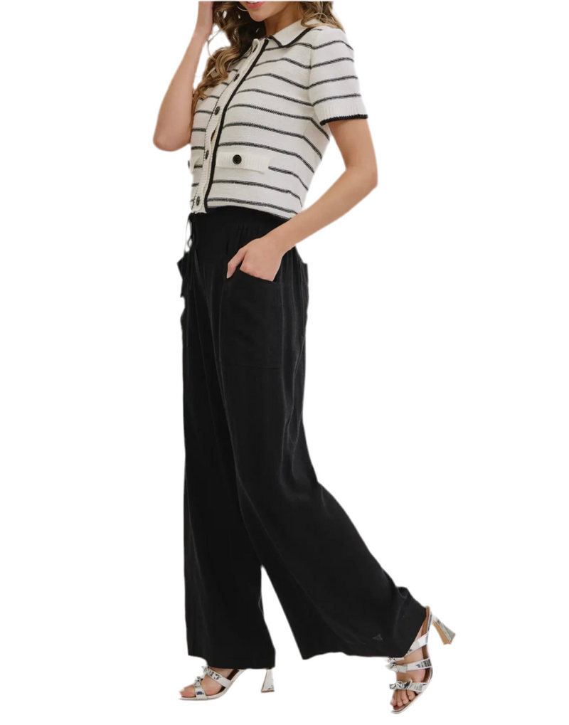 Linen Breeze Pants Black