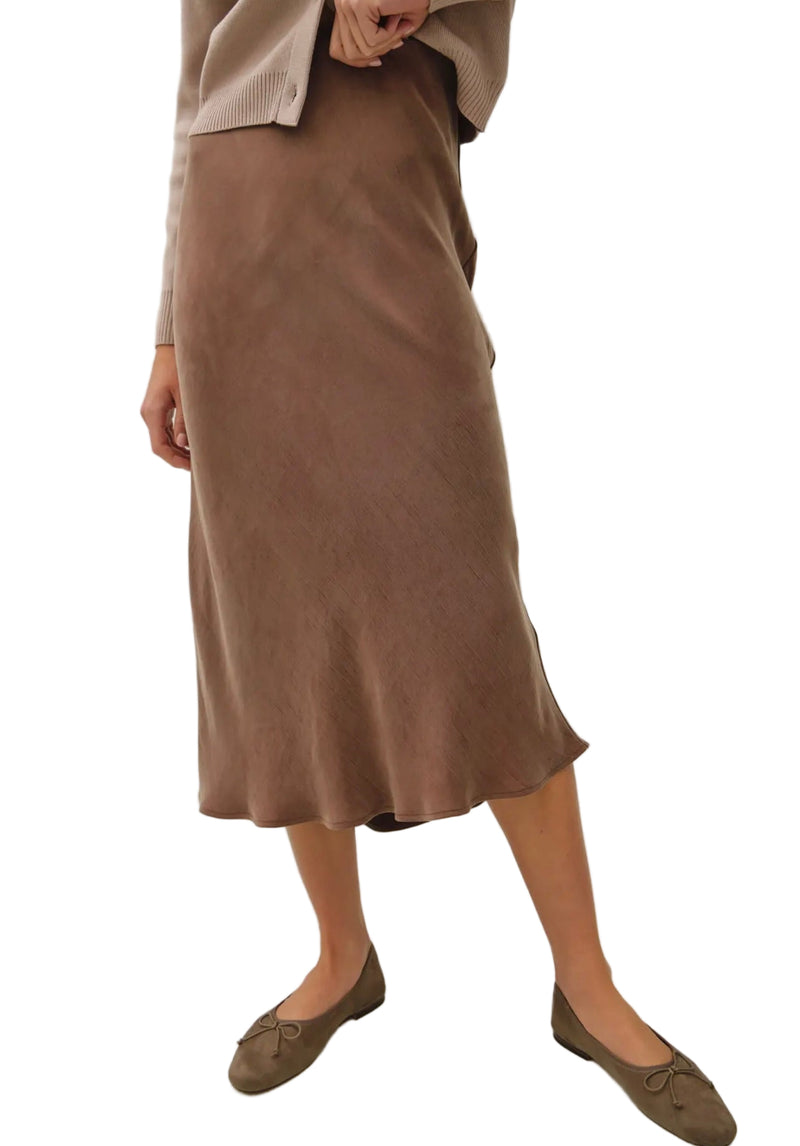Suedellle midi skirt