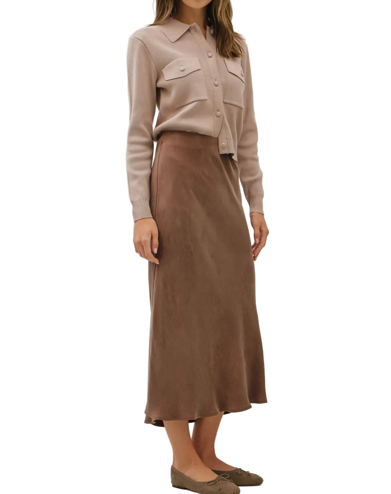 Suedellle midi skirt
