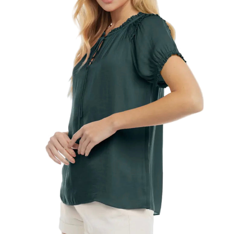 The Leila top in Forest