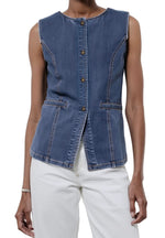 Celine longline denim vest