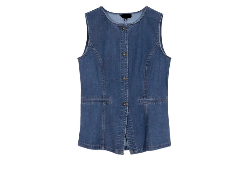 Celine longline denim vest