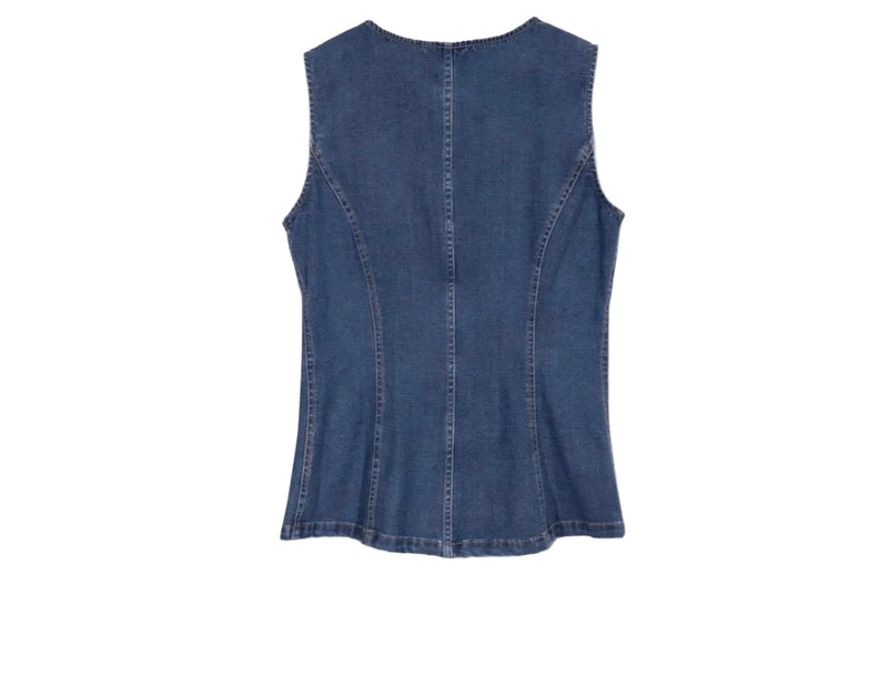 Celine longline denim vest