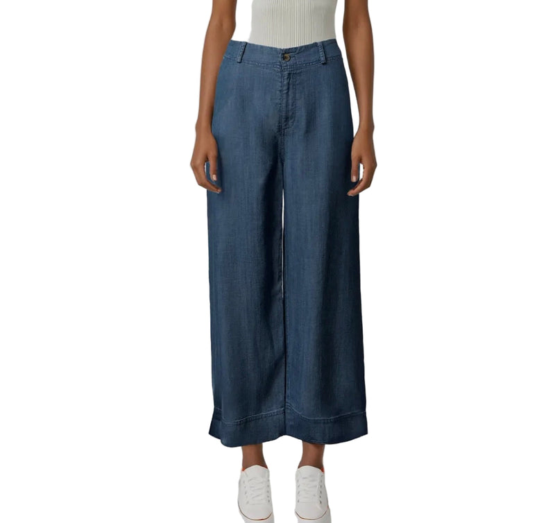 Tencel wide leg cropped pant