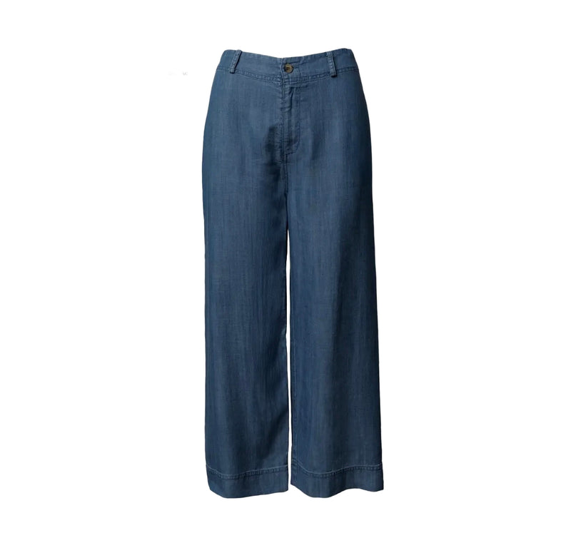 Tencel wide leg cropped pant