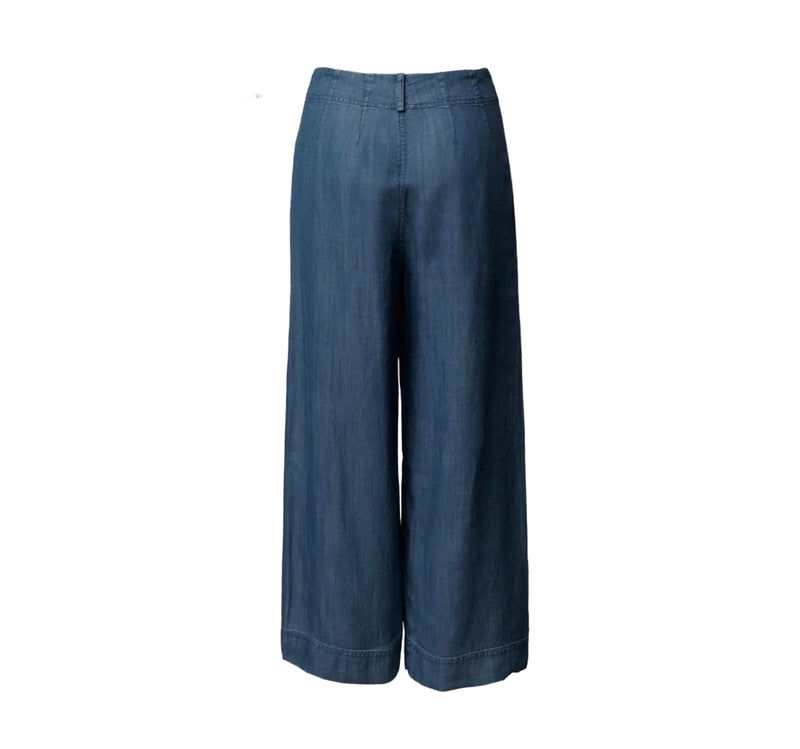 Tencel wide leg cropped pant