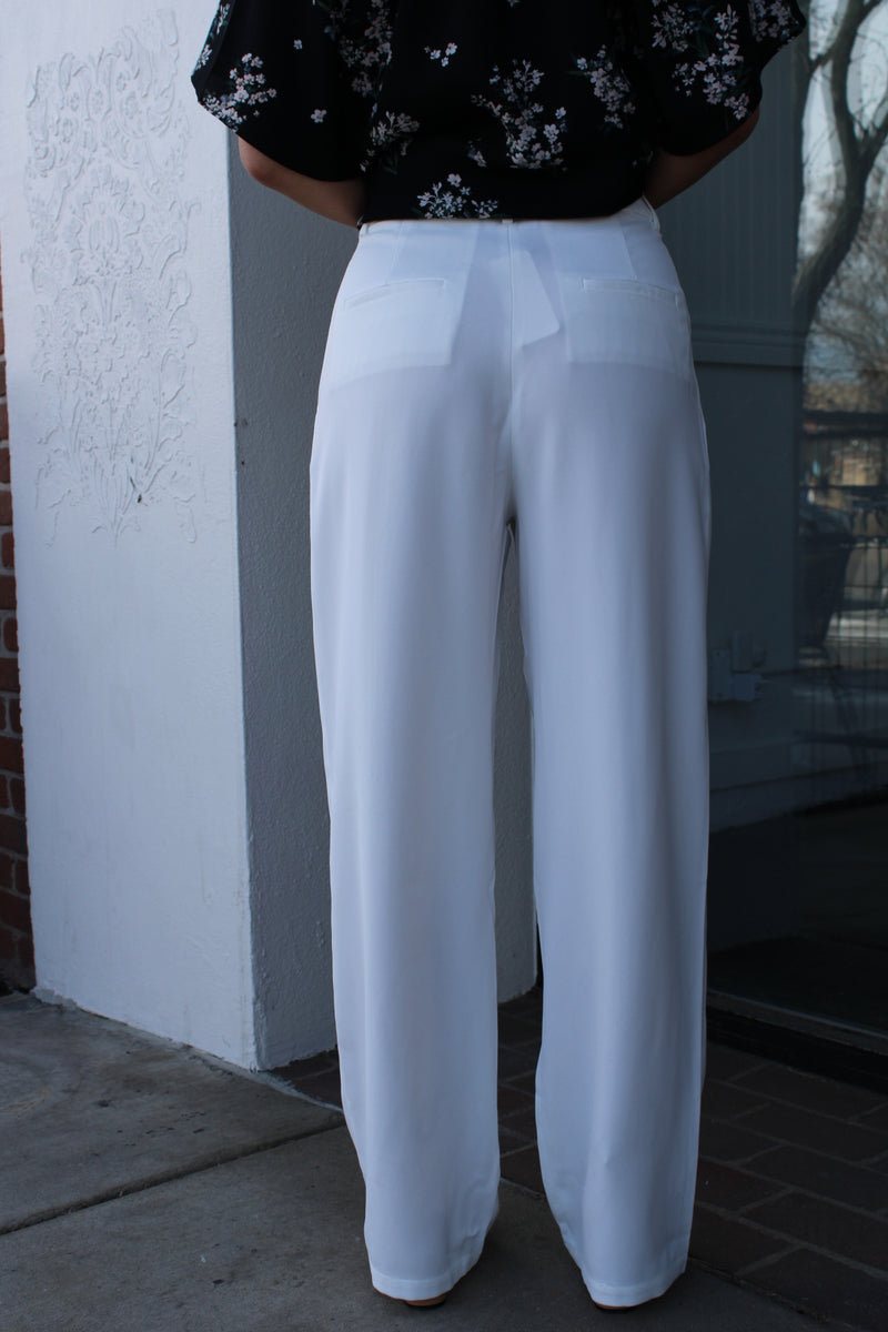 High-rise wide leg tailored pants
