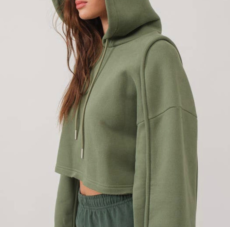 Loose fit cropped hoodie