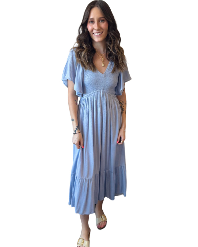Cherished charm dress- blue