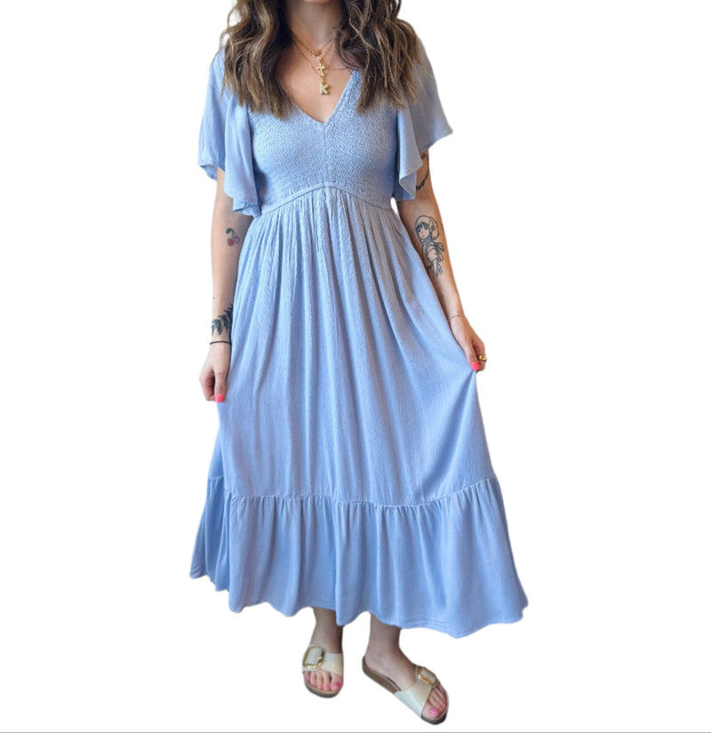 Cherished charm dress- blue